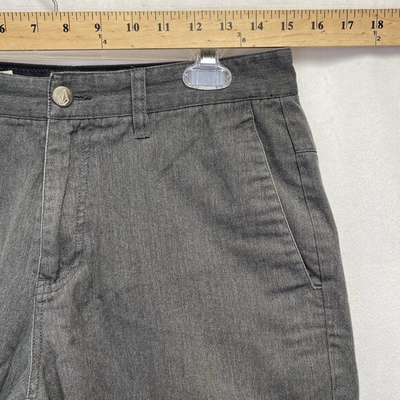 Volcom Corpo Class Casual Chino Shorts Men Size 30 Charcoal Slash Pockets Used - Picture 5 of 16